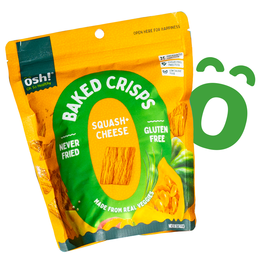 OSH! Squash Cheese Veggie Crisps 50g Pack of 3