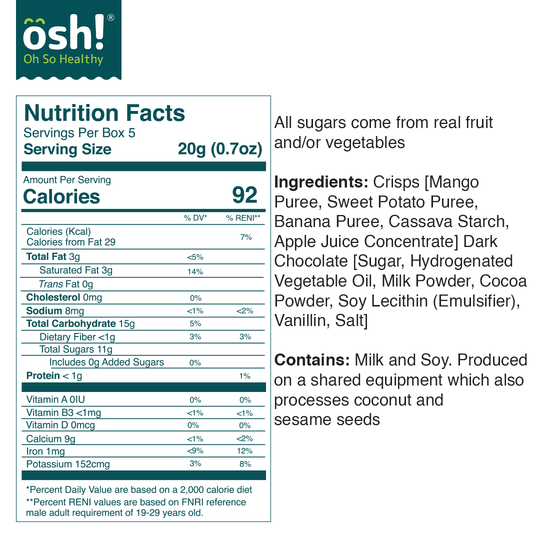 OSH! Dipped Crisps Choco Mango 100g