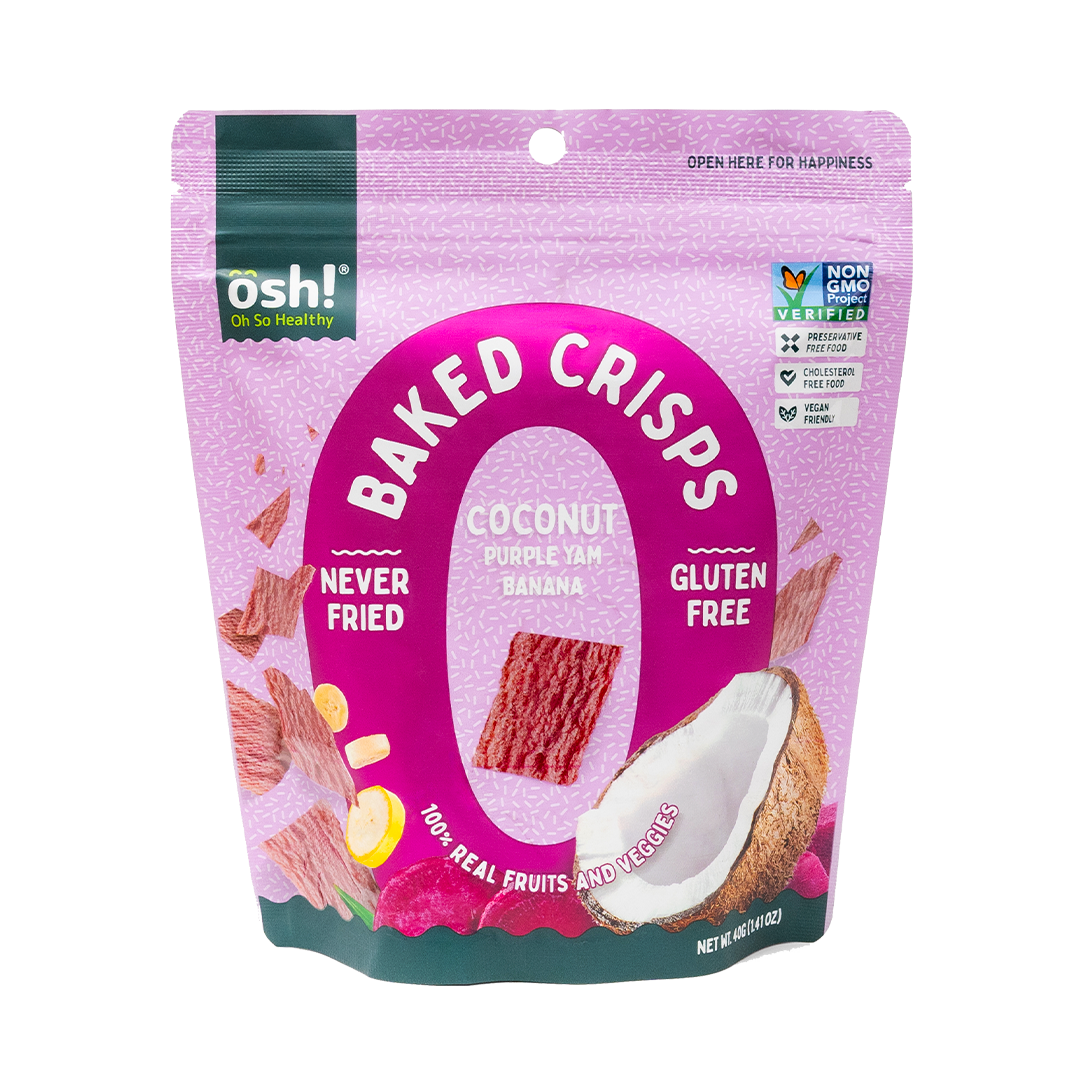 OSH! Coconut Purple Yam Fruit Crisps 40g Pack of 3