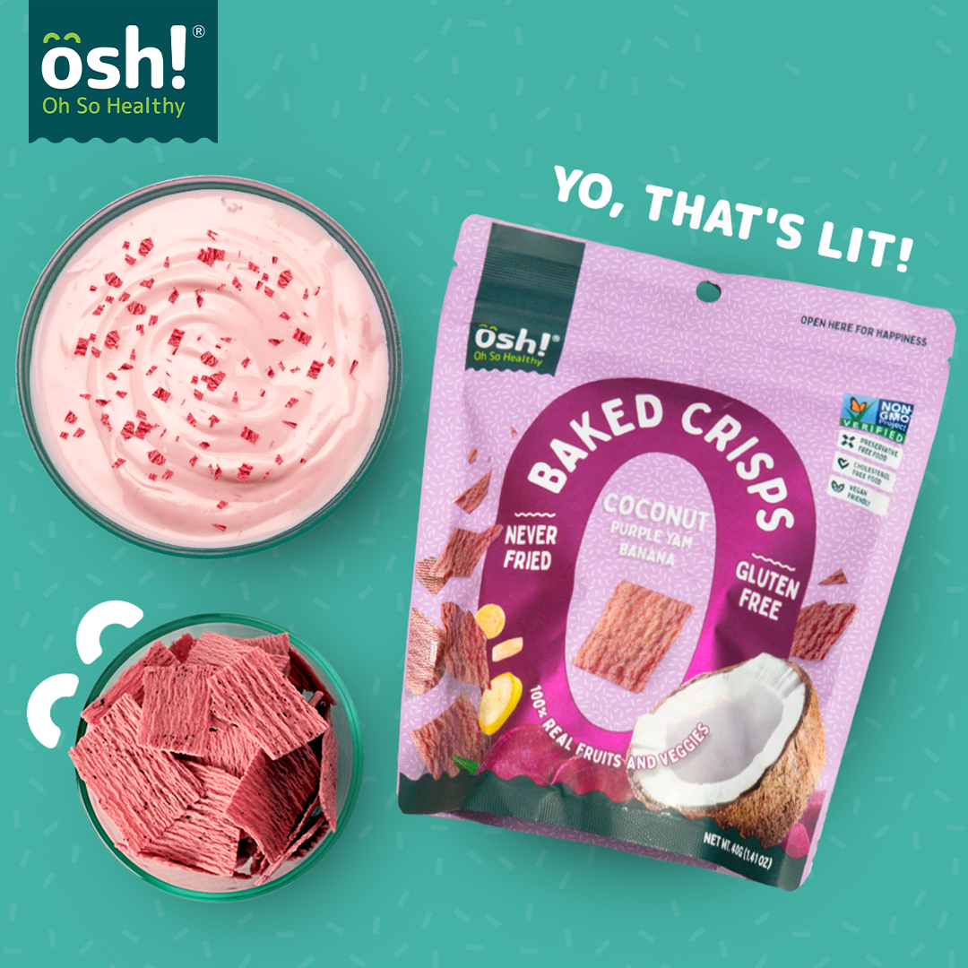 OSH! Coconut Purple Yam Fruit Crisps 40g Pack of 3