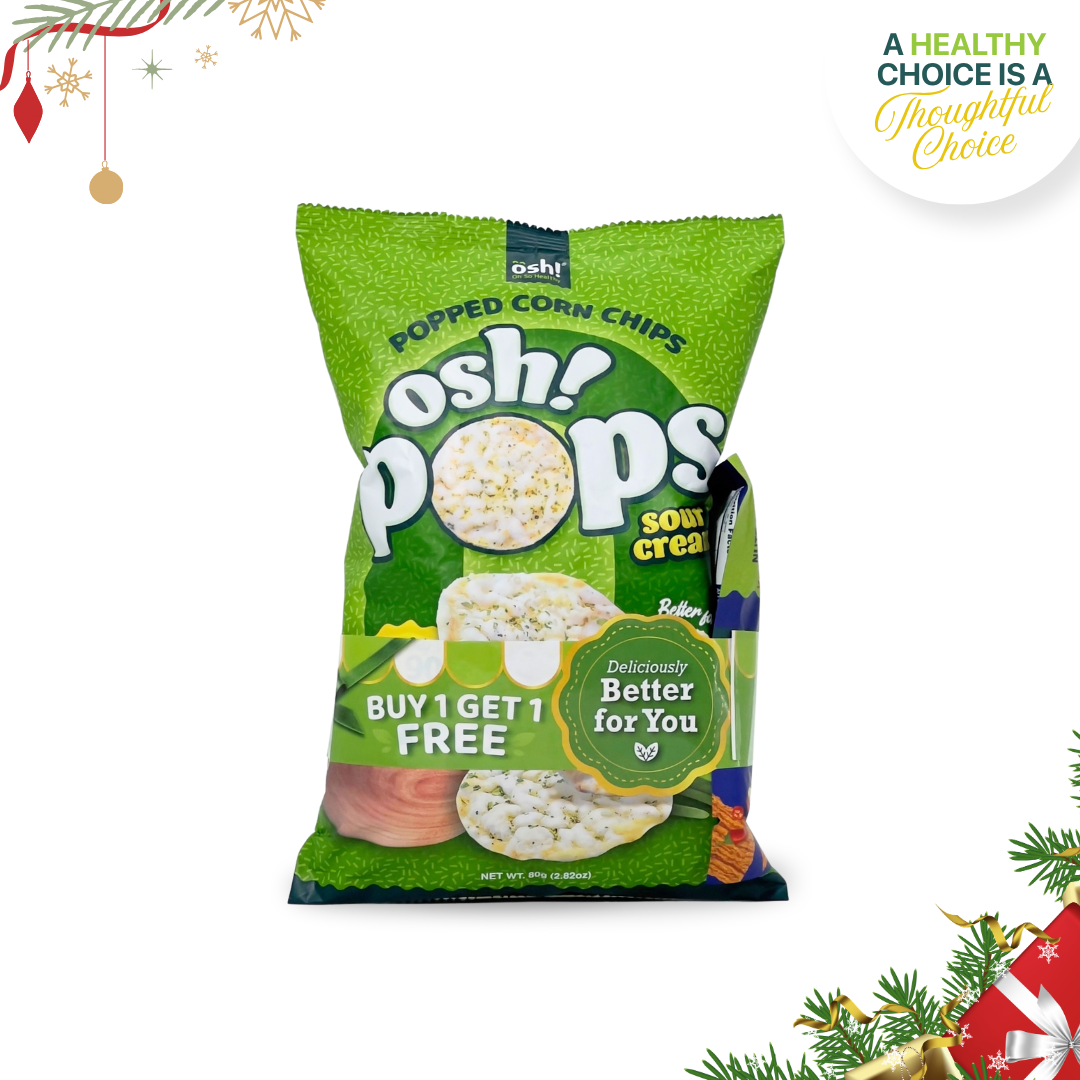 OSH! Popped Corn Chips Sour Cream 80g & Get Nutty Spicy 25g Bundle