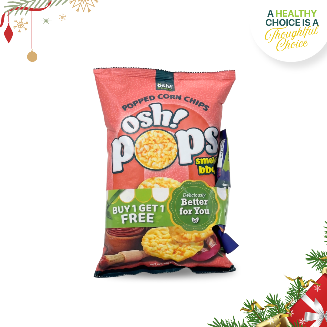 OSH! Popped Corn Chips Smokin' BBQ 80g & Get Nutty Spicy 25g Bundle