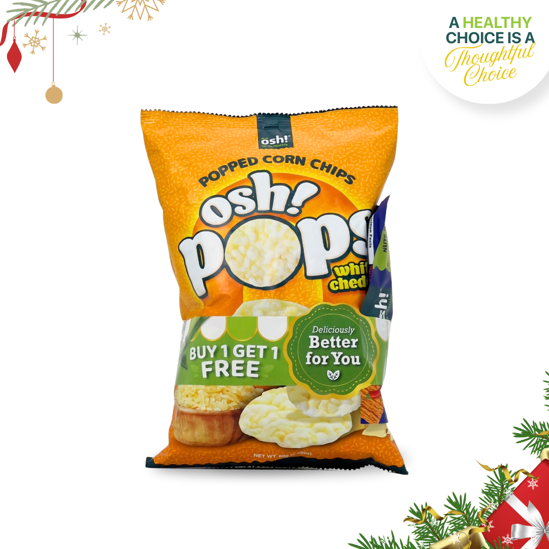 OSH! Popped Corn Chips White Chedda 80g & Get Nutty Spicy 25g Bundle