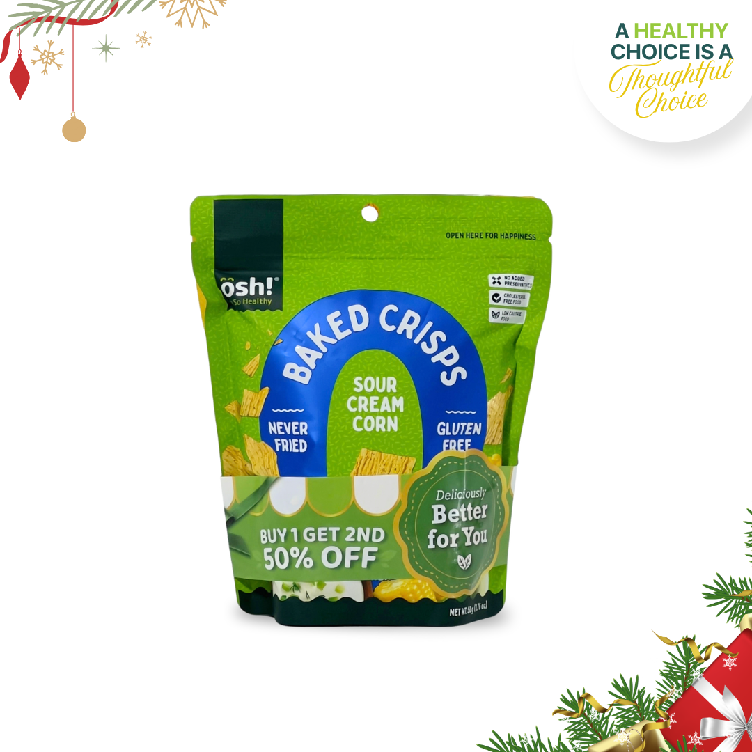 OSH! Savory Crisps Sour Cream 50g + Fruit Crisps Mango 40g (50%) Bundle