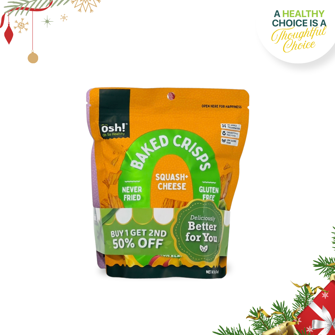 OSH! Savory Crisps Squash 50g + Fruit Crisps Coconut 40g (50%) Bundle