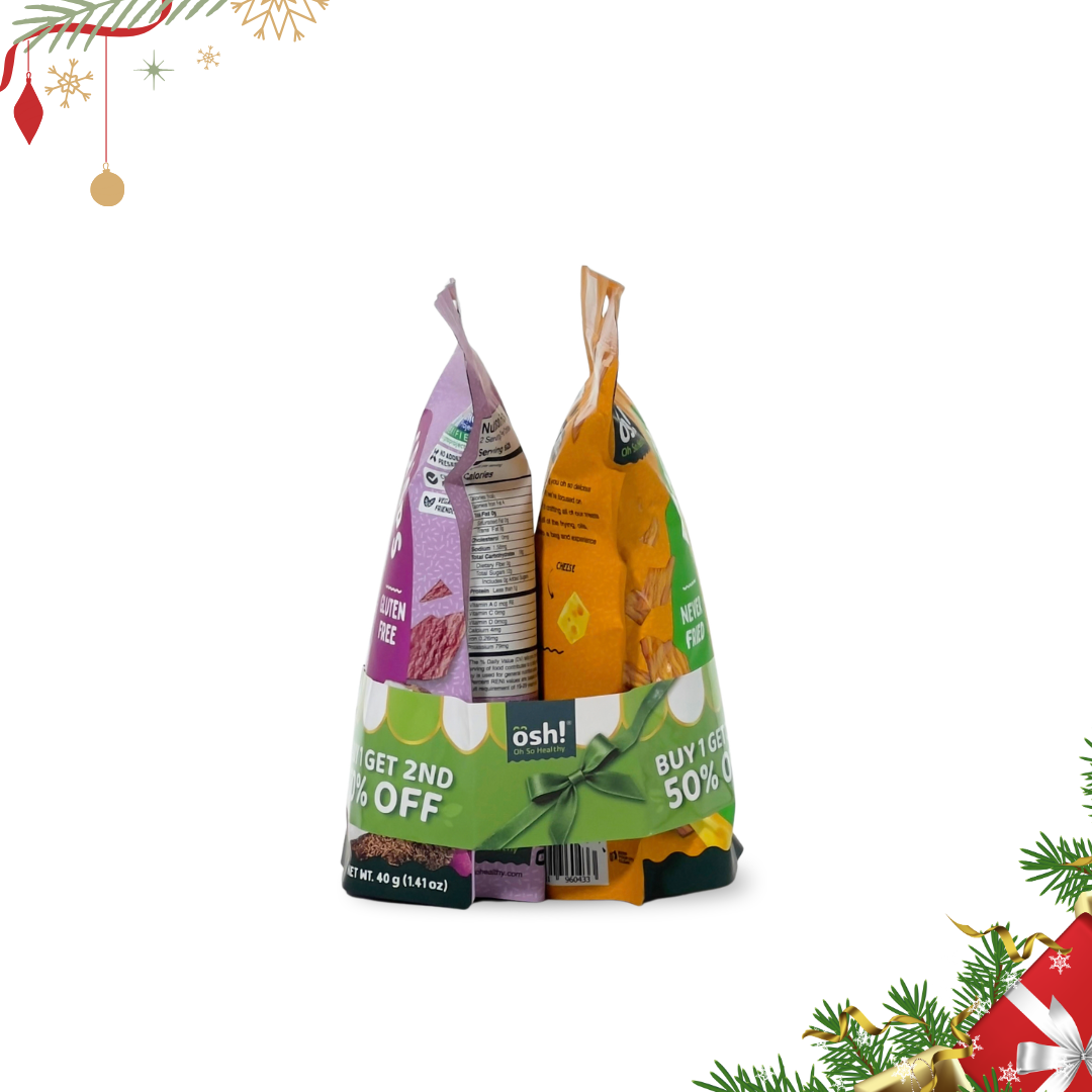 OSH! Savory Crisps Squash 50g + Fruit Crisps Coconut 40g (50%) Bundle