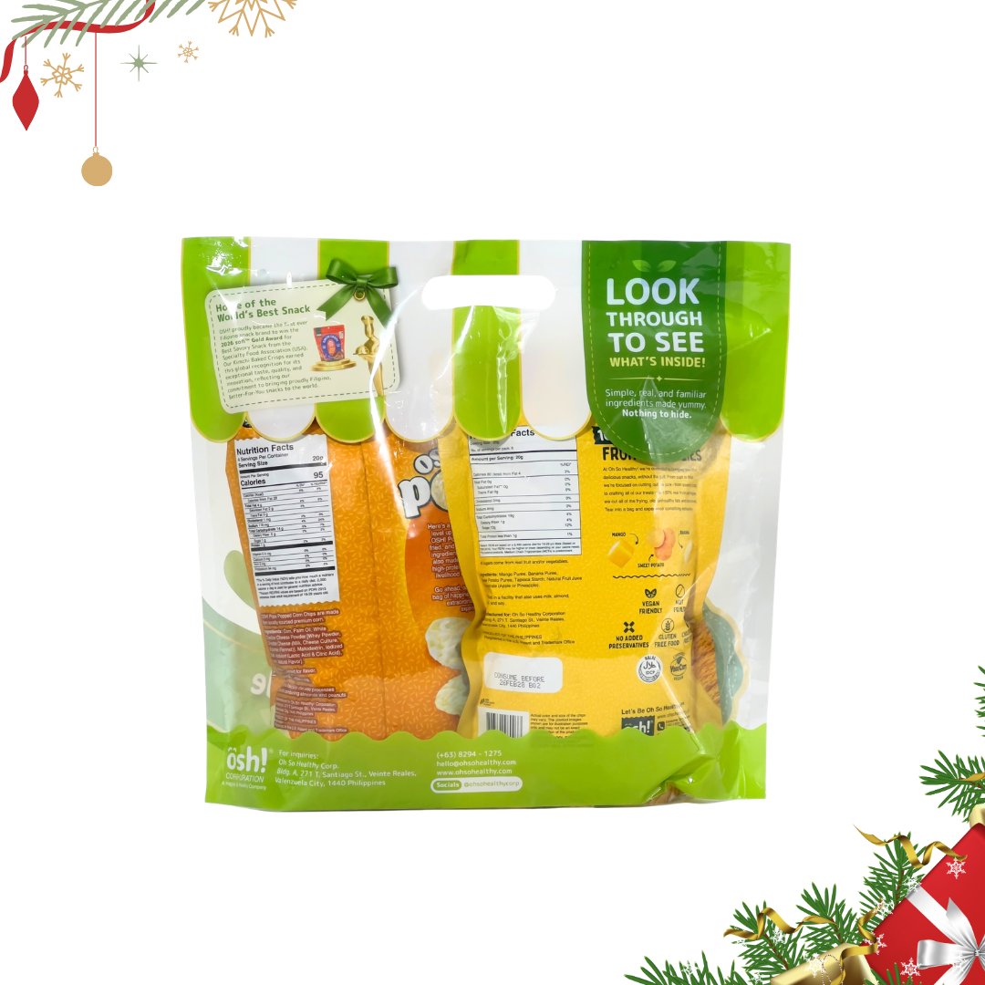 OSH! Fruit Crisps Mango 120g & OSH! Pops White Cheddar 80g