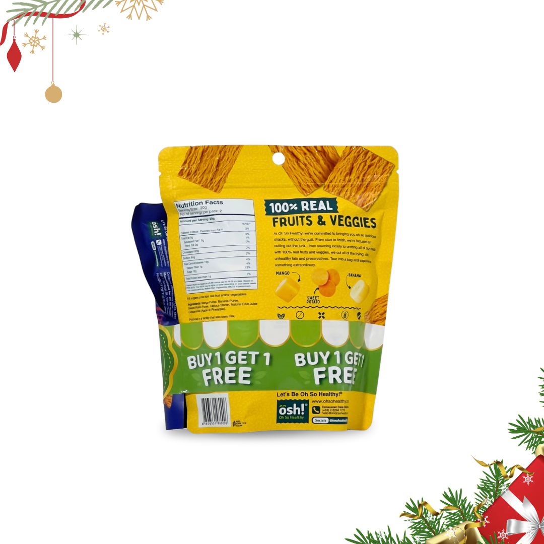 OSH! Fruit Crisps Mango 40g & Get Nutty Spicy 28g Bundle