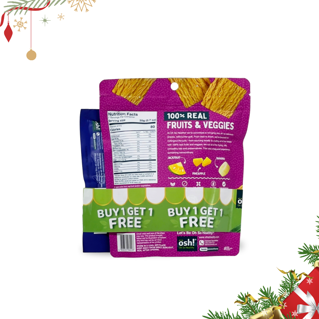 OSH! Fruit Crisps Jackfruit 40g & Get Nutty Spicy 28g Bundle