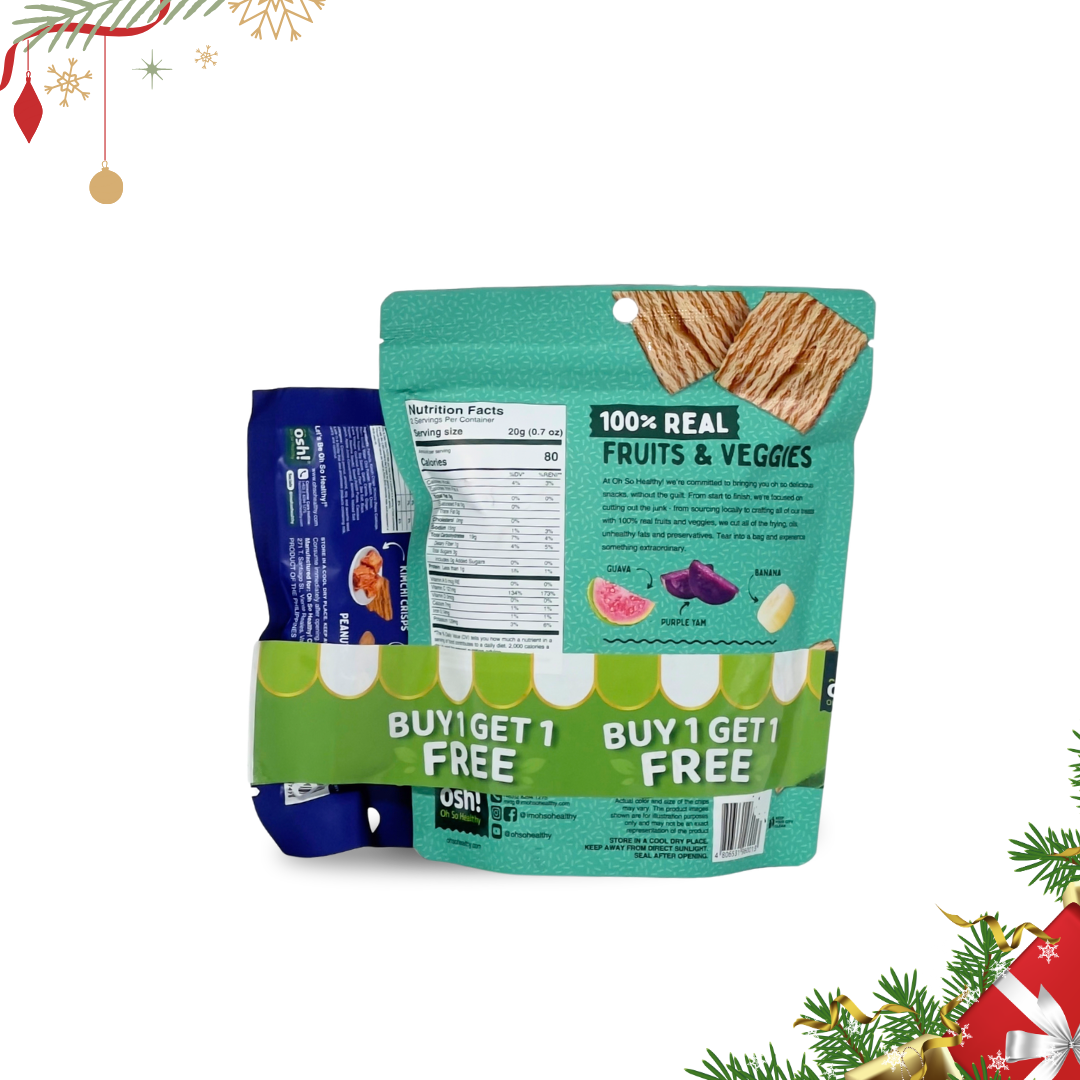 OSH! Fruit Crisps Guava 40g & Get Nutty Spicy 28g Bundle