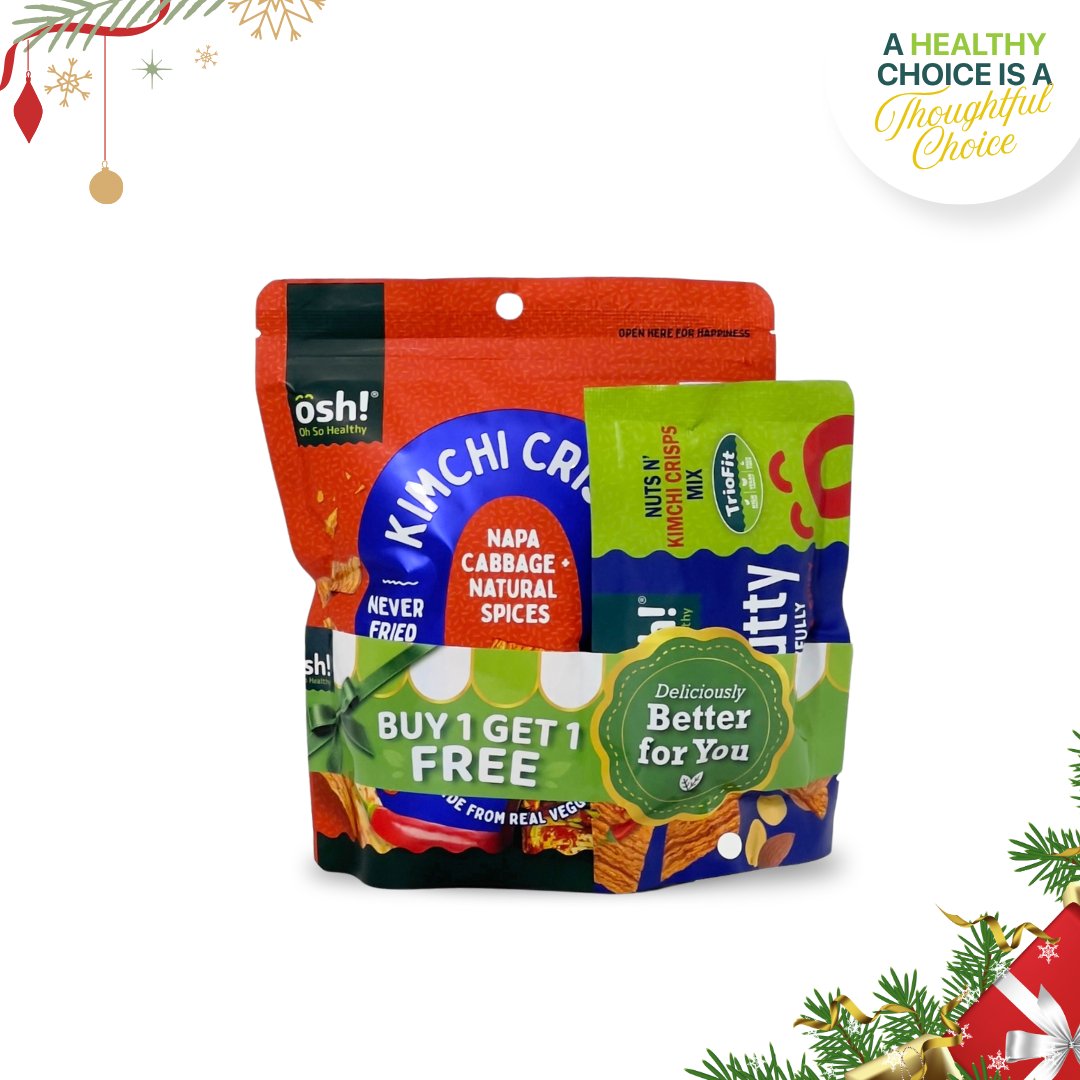 OSH! Savory Crisps Kimchi 50g and Get Nutty Spicy 28g Bundle