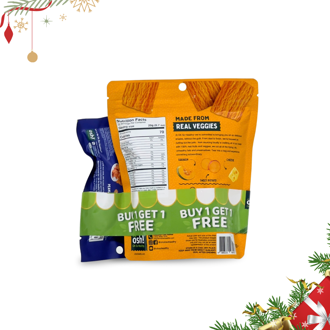 OSH! Savory Crisps Squash 50g and Get Nutty Spicy 28g Bundle