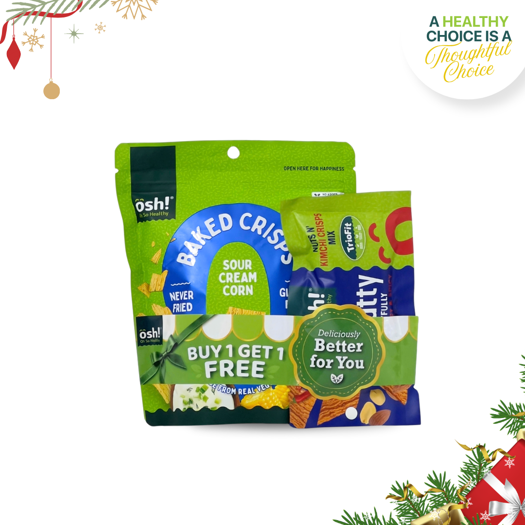 OSH! Savory Crisps Sour Cream 50g and Get Nutty Spicy 28g Bundle
