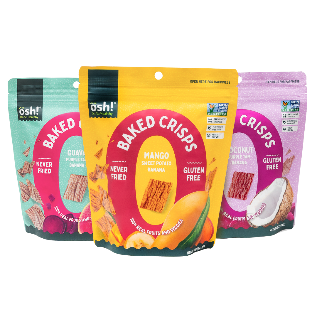 OSH! Fruit Crisps Assorted 40g Pack of 3 Set A