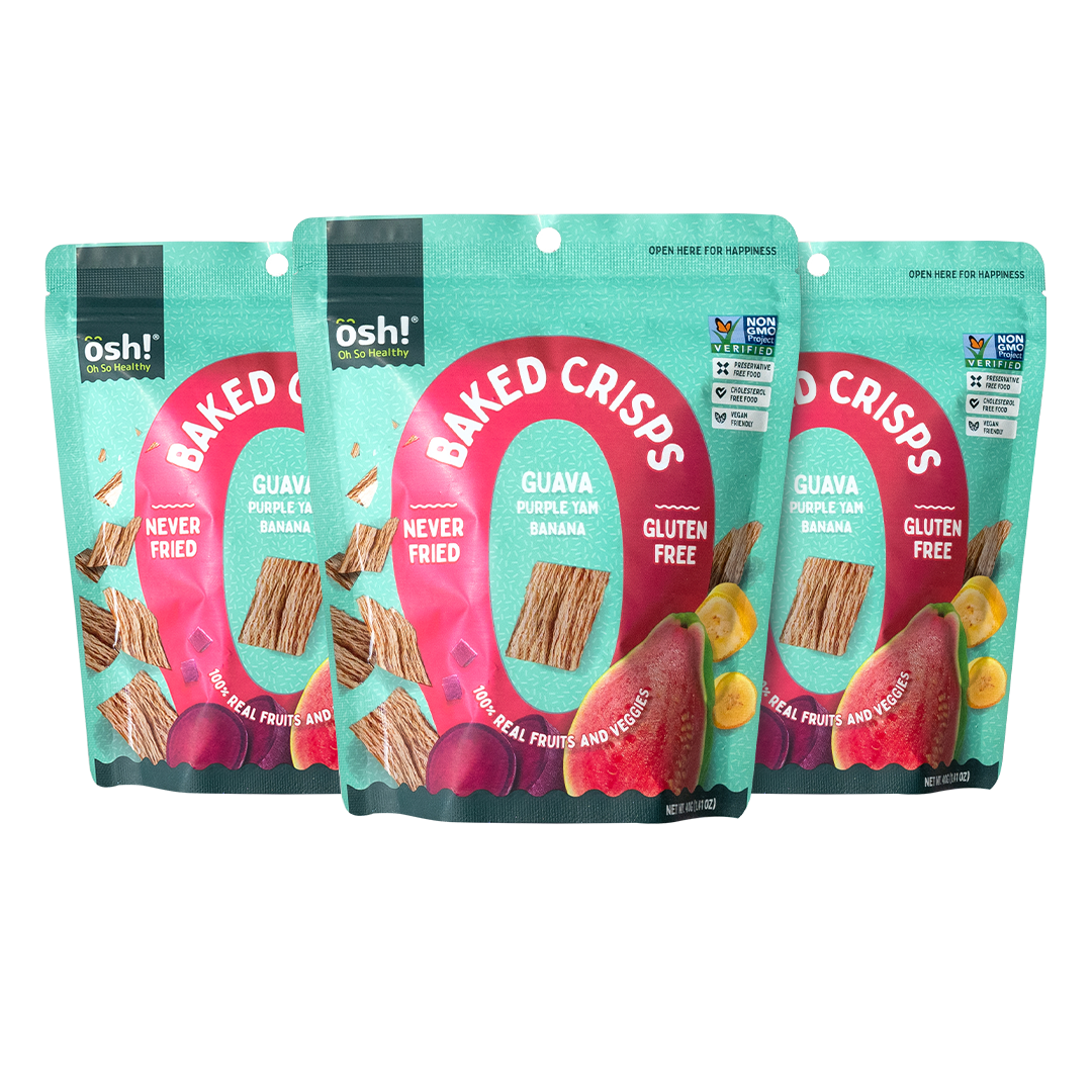 OSH! Guava Purple Yam Banana Crisps 40g Pack of 3