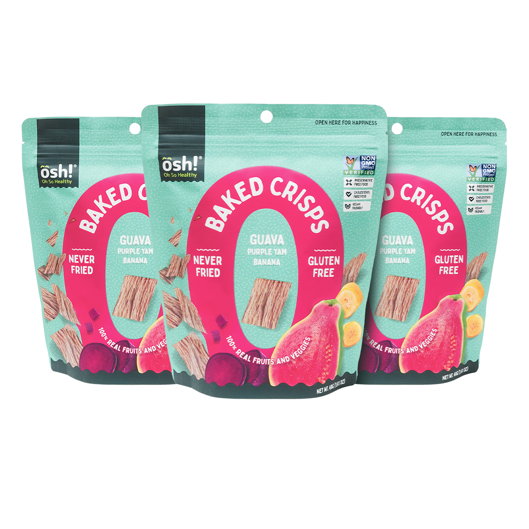 OSH! Guava Purple Yam Banana Crisps 40g Pack of 3