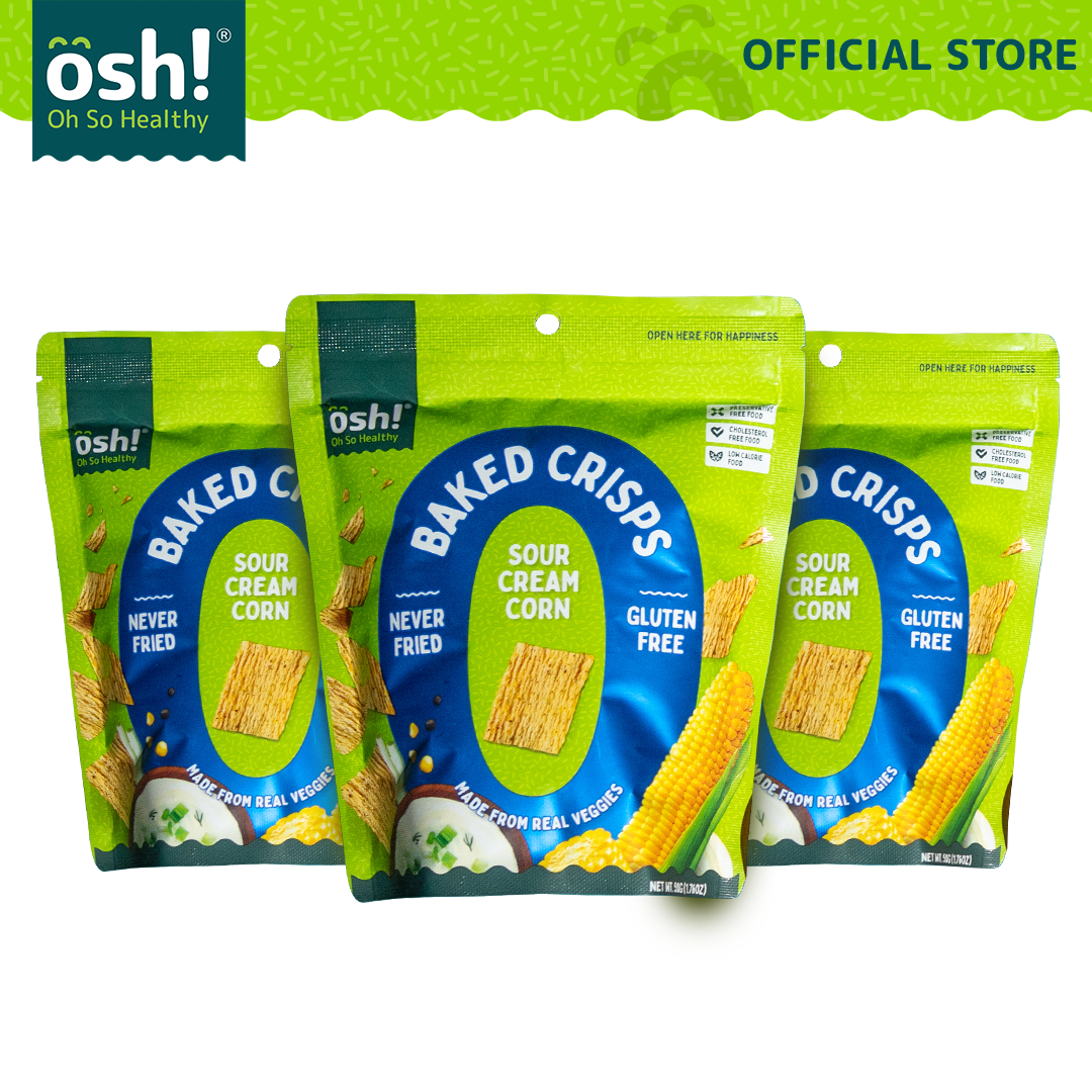 OSH! Sour Cream Corn Crisps  50g Pack of 3