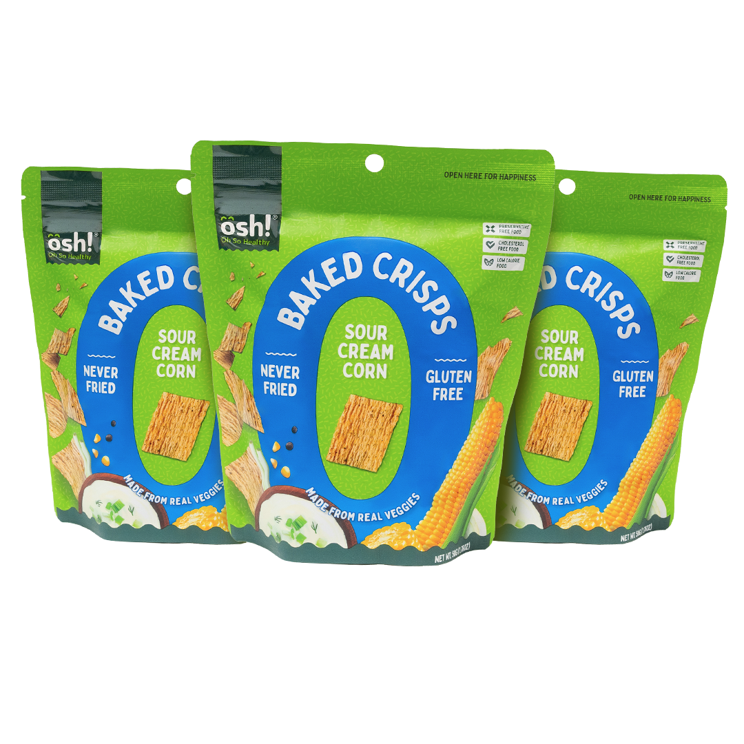 OSH! Sour Cream Corn Crisps  50g Pack of 3